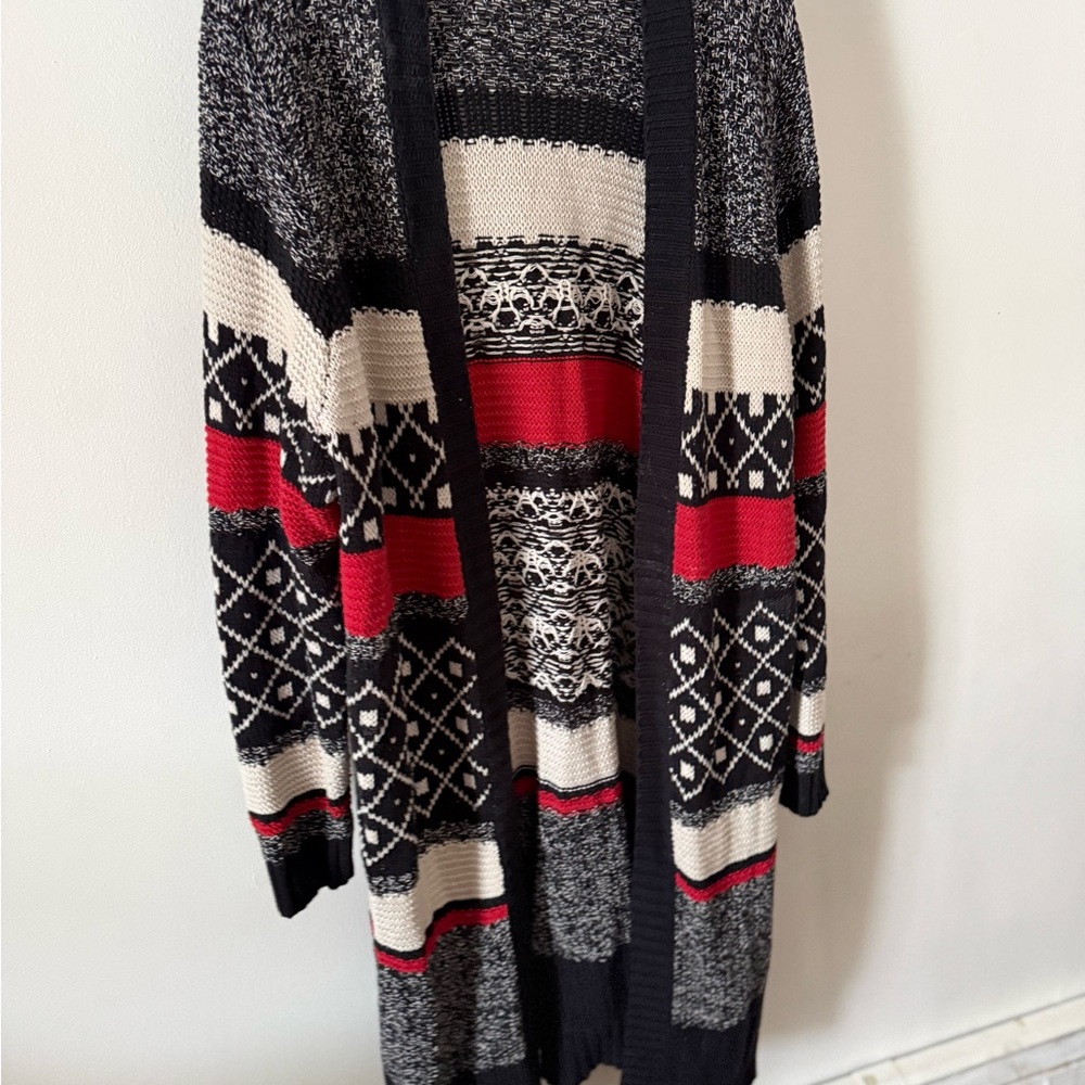 St. John's Bay Women's Duster - Black, Red, Cream